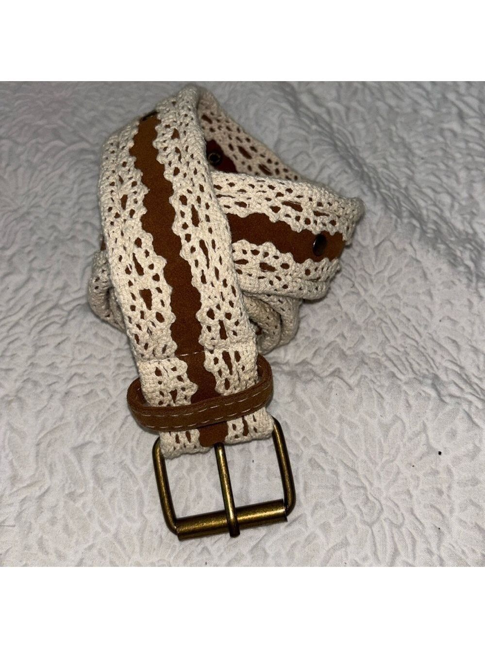 Unbranded Faux Suede Lace & Button Detail Belt - Picture 1 of 9